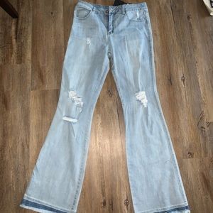 light blue bell bottom jeans